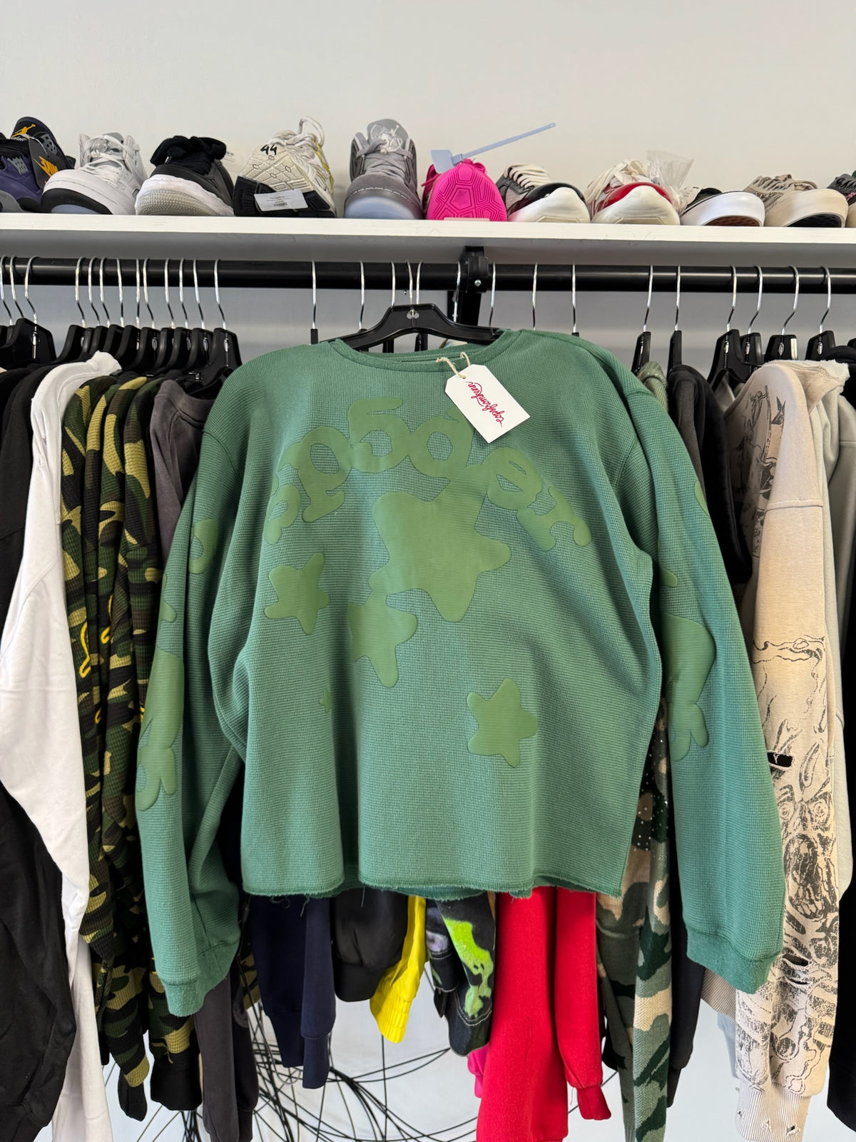 Sp5der Kelly Green Beluga Longsleeve Medium