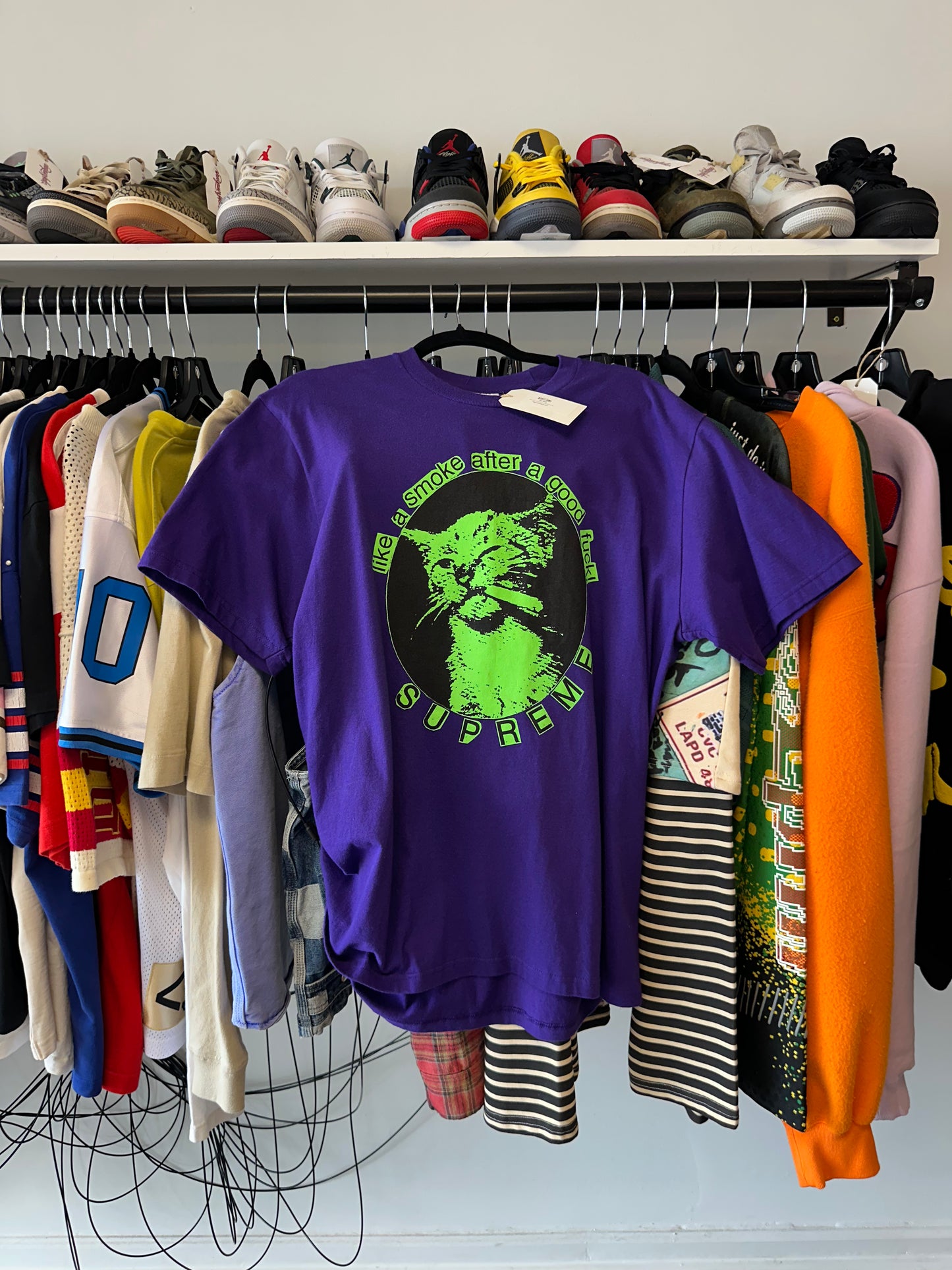 Pre Owned Supreme Cat Purple Tee Large