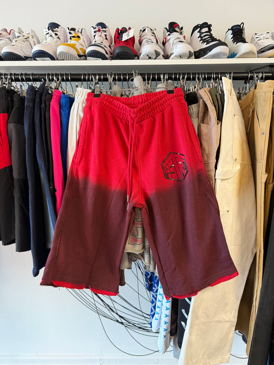 Abstract Red Ombre Shorts Size Small