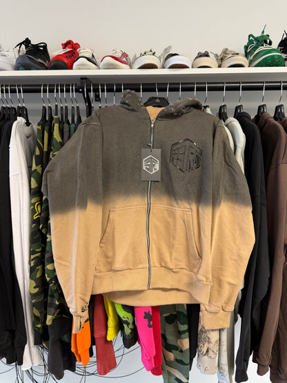 Abstract Tan Ombre Jacket Size Medium