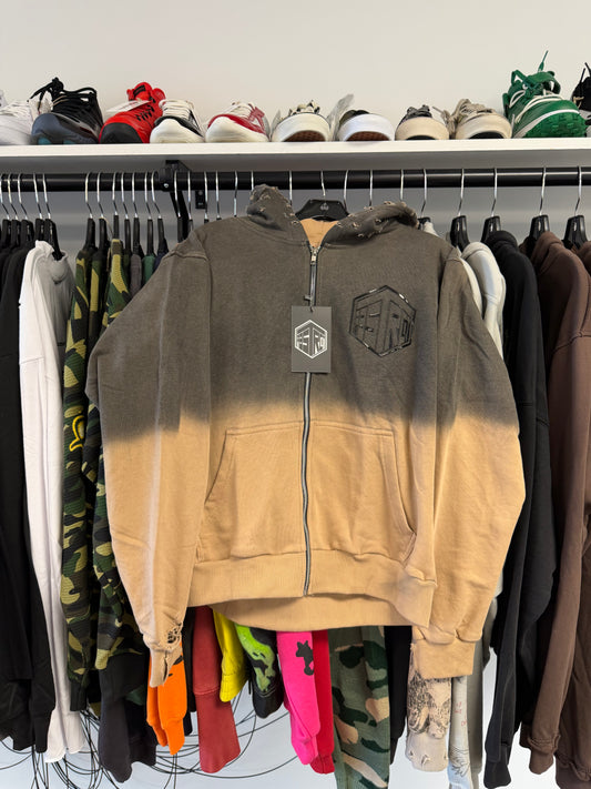 Abstract Tan Ombre Jacket Size Large