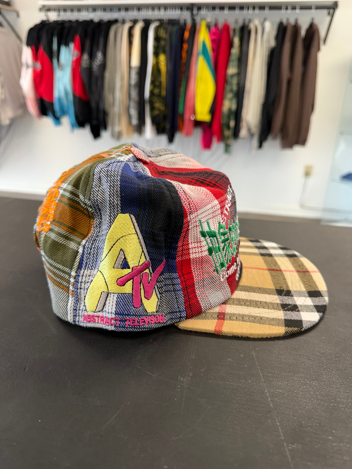 Abstract Plaid Hat