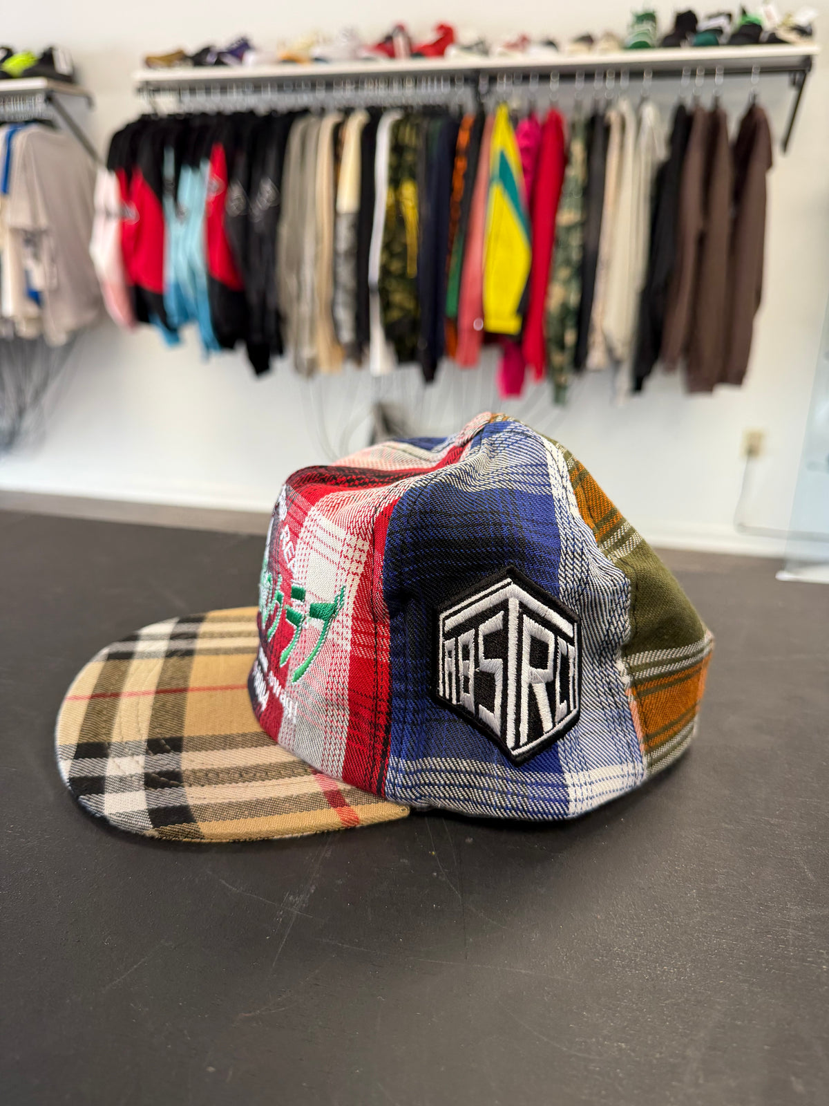 Abstract Plaid Hat