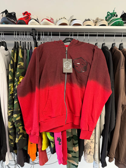 Abstract Red Ombre Jacket Size Small