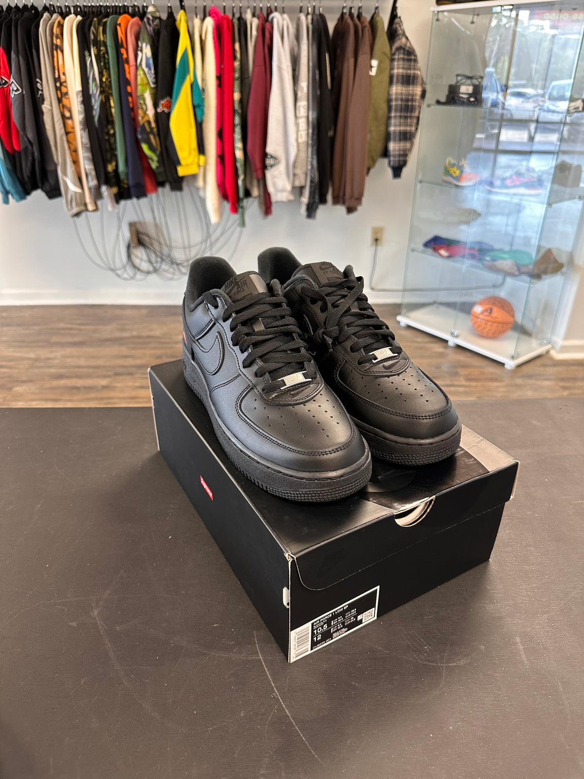 Supreme X Air Force 1s "Black" Size 10.5