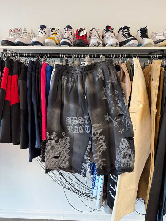 Abstract Black Graffiti Shorts Size XLarge