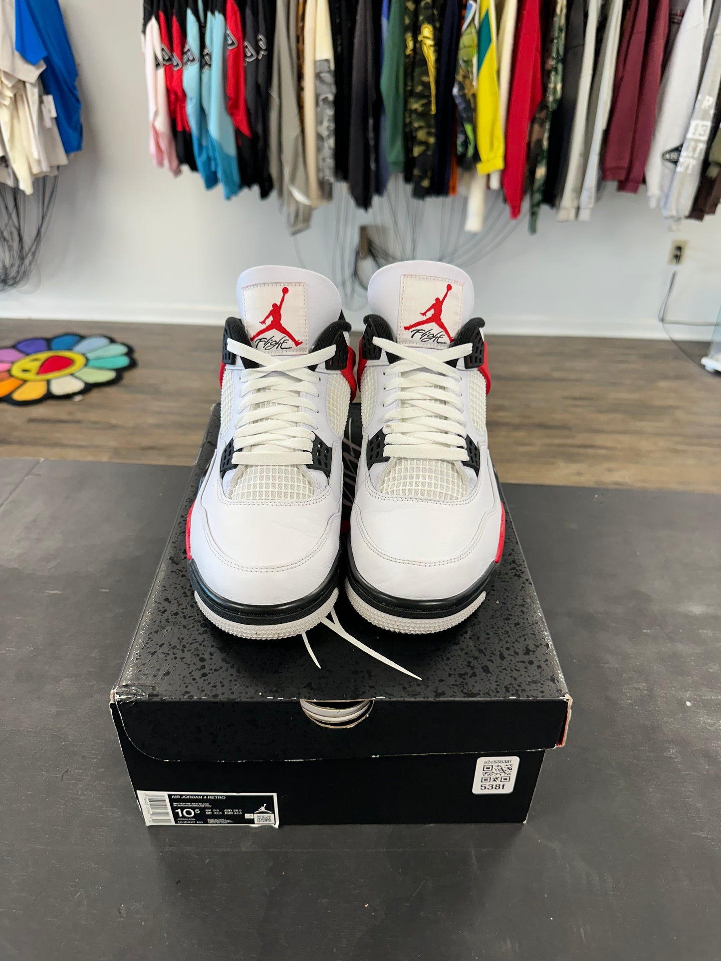 Air Jordan 4s "Red Cement" Size 10.5