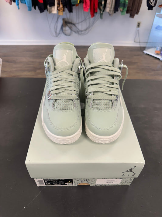 Air Jordan 4s "Sail Metallic Silver" Size 4.5M
