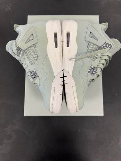 Air Jordan 4s "Sail Metallic Silver" Size 4.5M