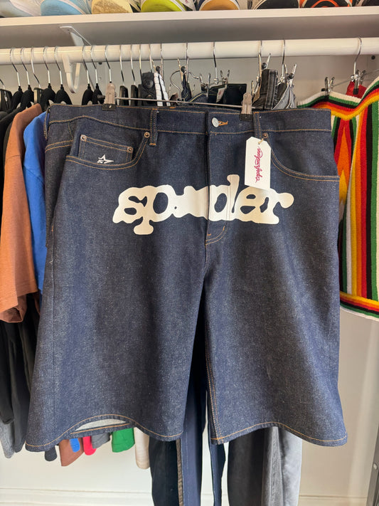 Sp5der Denim Shorts Size 36