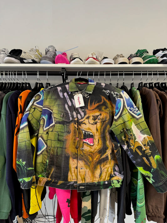Supreme SS18 Lion's Den Denim Trucker Jacket Medium