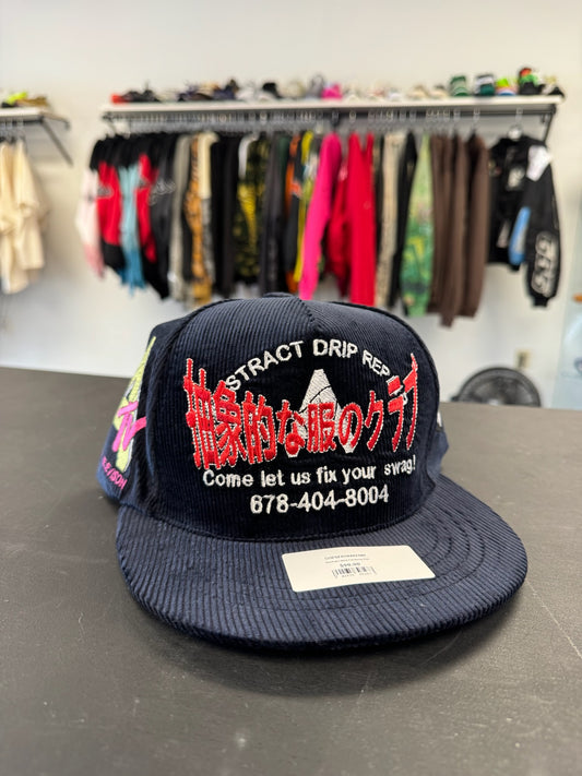 Abstract Blue Corduroy Hat