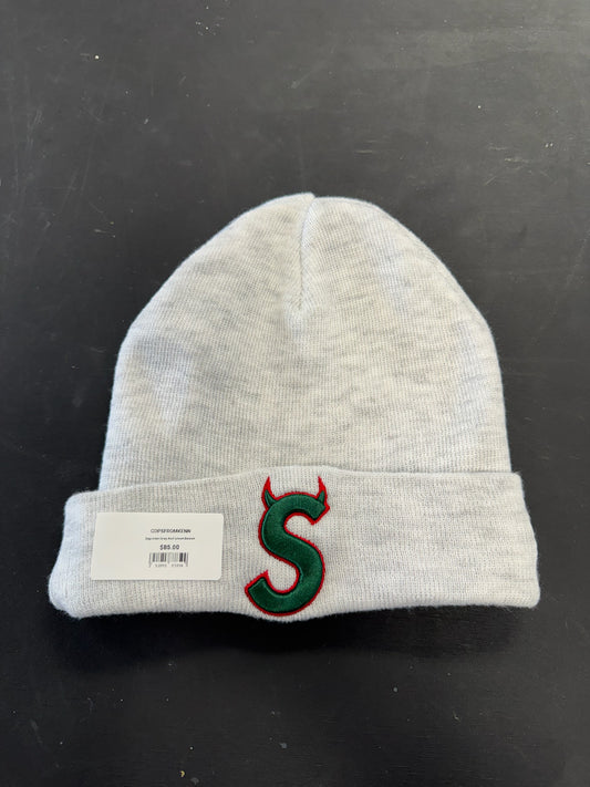Supreme Grey And Green Beanie
