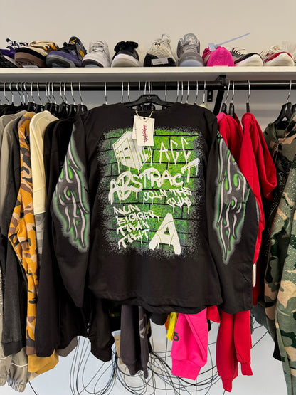 Abstract Black/Green Longsleeve Xlarge