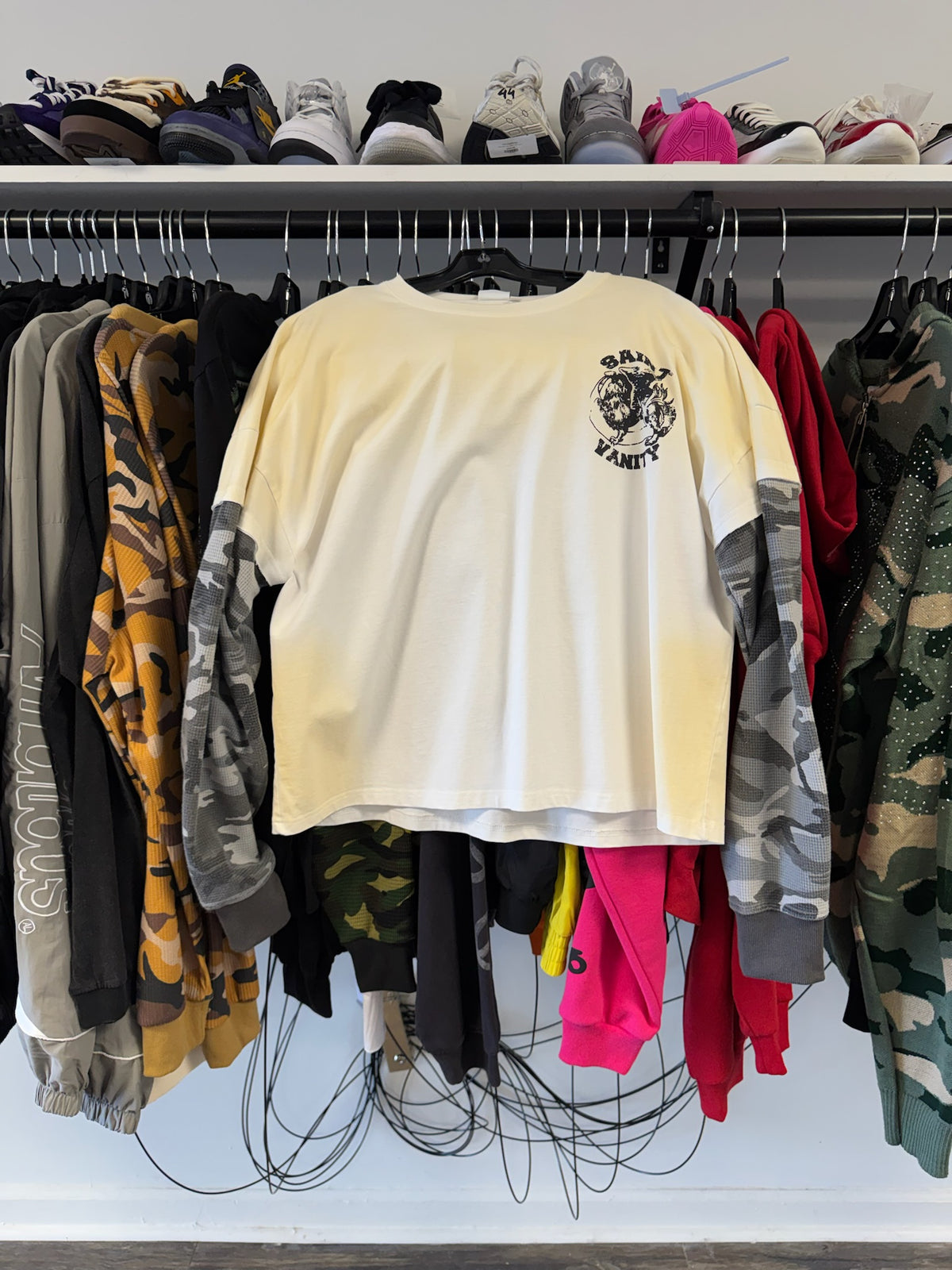 Saint Vanity Grey Camo Double Sleeve Large