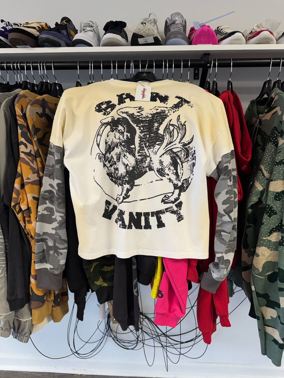 Saint Vanity Grey Camo Double Sleeve Large