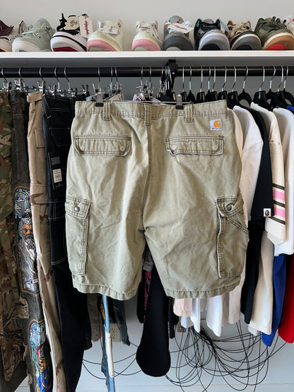 Pre Owned Green Carhartt Cargo Shorts Size 36