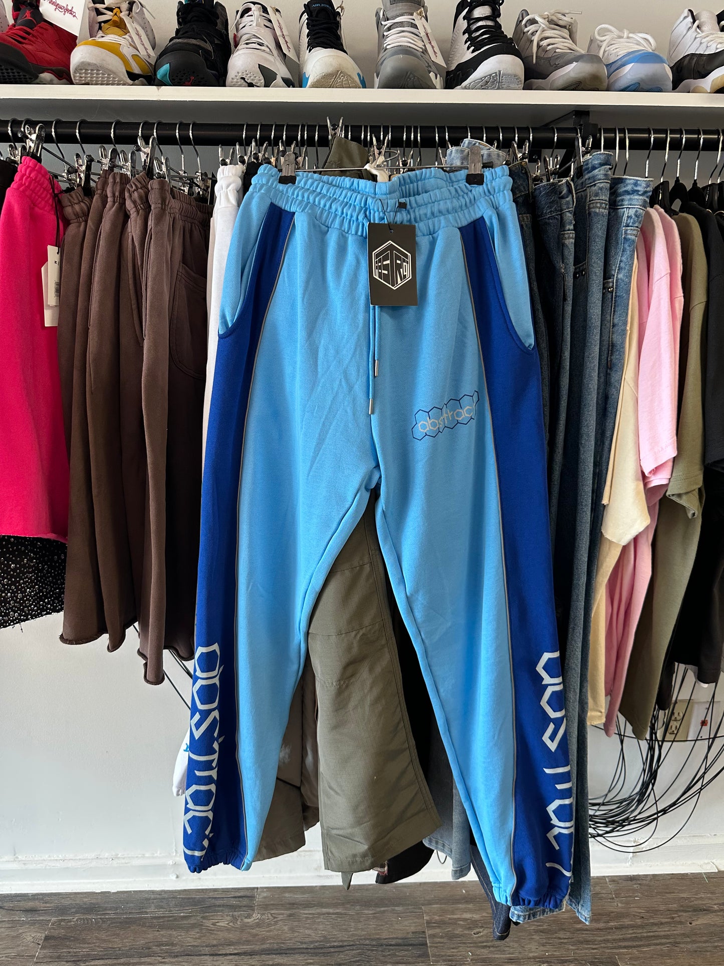 Abstract Honeycomb Blue Pants Medium
