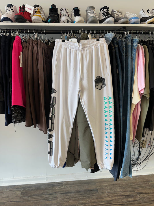 Abstract White Sweatpants Medium