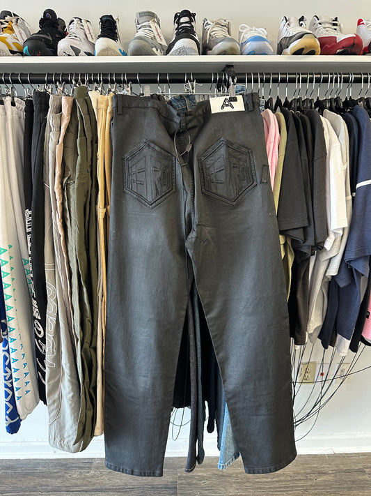 Abstract Black Denim Skinny Jeans Size 34
