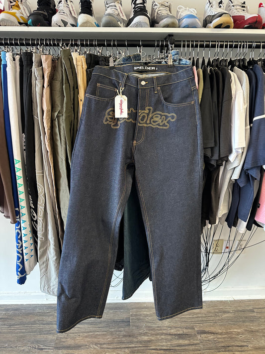 Sp5der Punk V3 Logo Denim Jeans Size 32