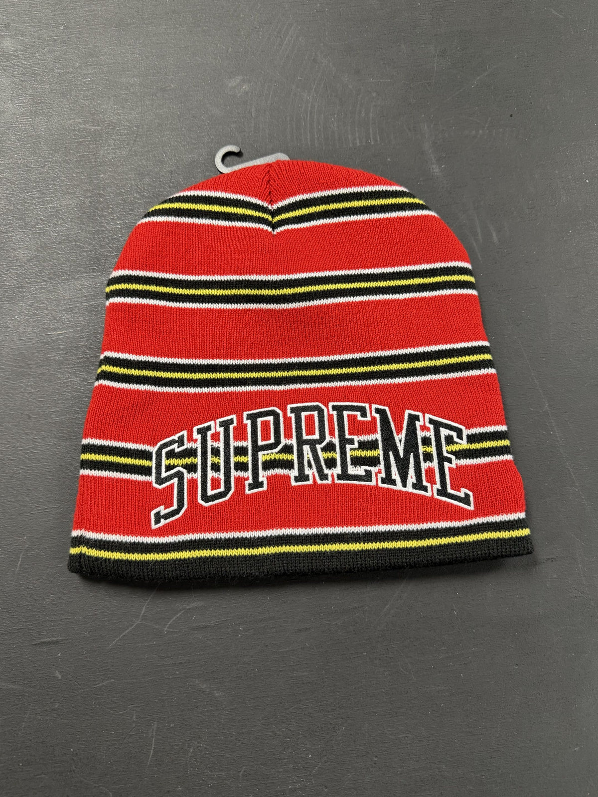 Supreme New Era Stripe Beanie "Red" OS
