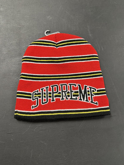 Supreme New Era Stripe Beanie "Red" OS