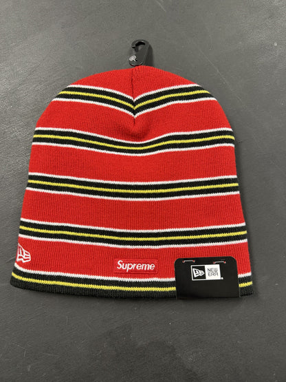 Supreme New Era Stripe Beanie "Red" OS