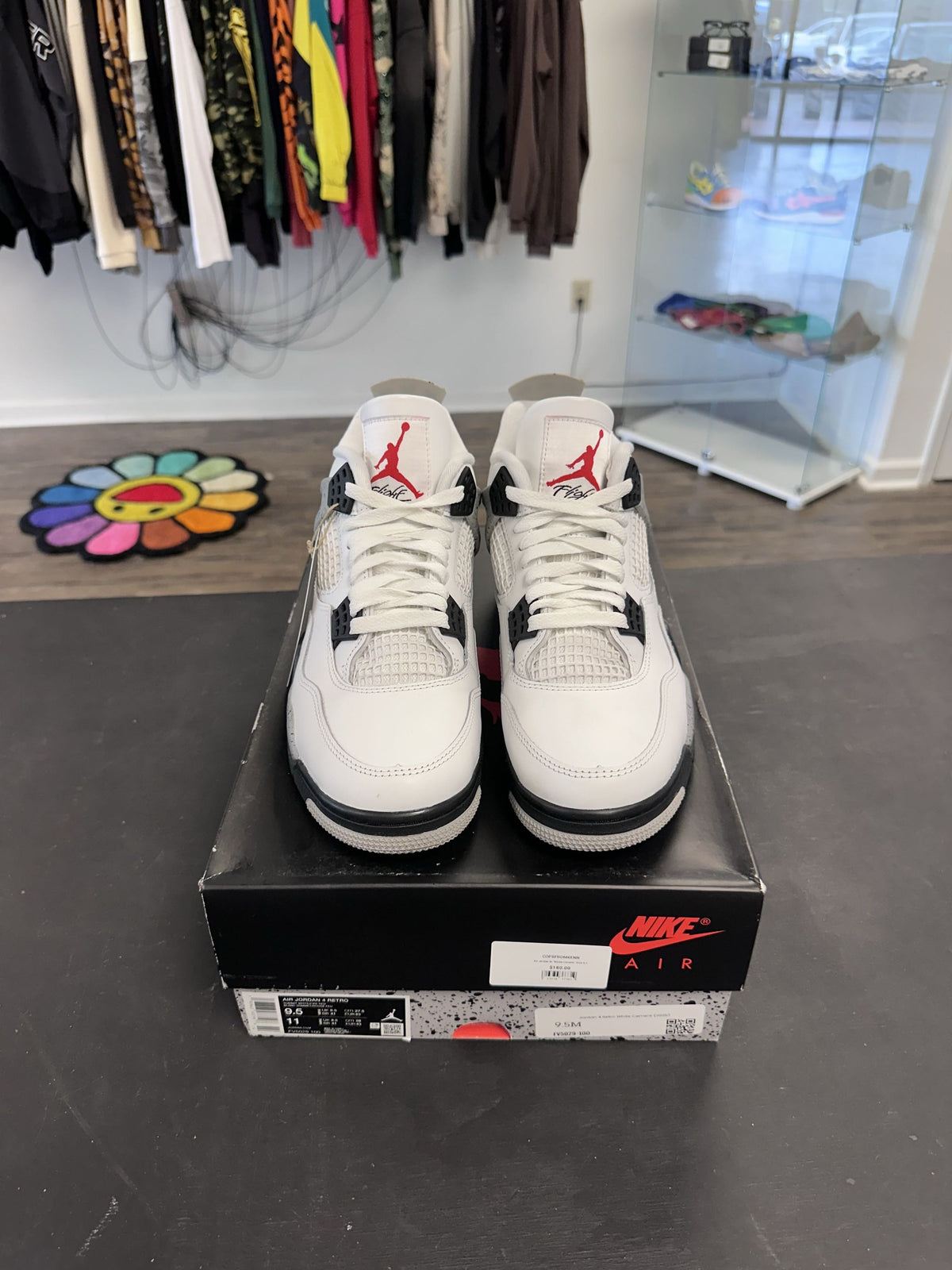 Air Jordan 4s "White Cement" Size 9.5